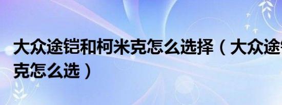 大众途铠和柯米克怎么选择（大众途铠和柯米克怎么选）