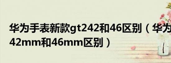 华为手表新款gt242和46区别（华为手表gt242mm和46mm区别）