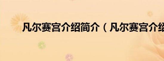 凡尔赛宫介绍简介（凡尔赛宫介绍）
