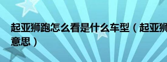 起亚狮跑怎么看是什么车型（起亚狮跑r什么意思）