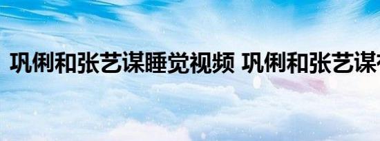 巩俐和张艺谋睡觉视频 巩俐和张艺谋有儿子