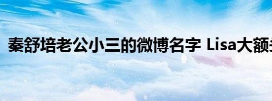 秦舒培老公小三的微博名字 Lisa大额头是谁