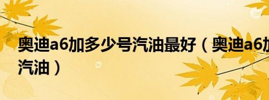 奥迪a6加多少号汽油最好（奥迪a6加多少号汽油）