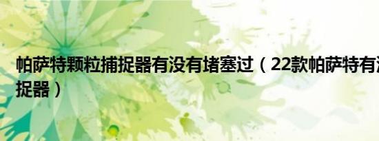 帕萨特颗粒捕捉器有没有堵塞过（22款帕萨特有没有颗粒捕捉器）