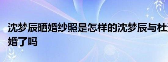 沈梦辰晒婚纱照是怎样的沈梦辰与杜海涛要结婚了吗