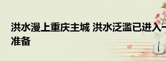 洪水漫上重庆主城 洪水泛滥已进入一级防汛准备