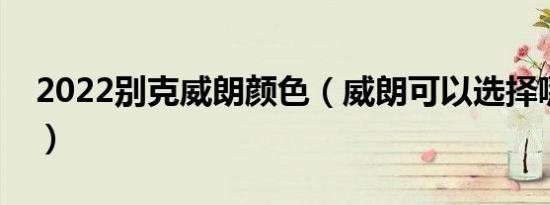 2022别克威朗颜色（威朗可以选择哪些颜色）