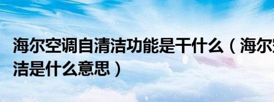 海尔空调自清洁功能是干什么（海尔空调自清洁是什么意思）