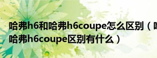 哈弗h6和哈弗h6coupe怎么区别（哈弗h6跟哈弗h6coupe区别有什么）