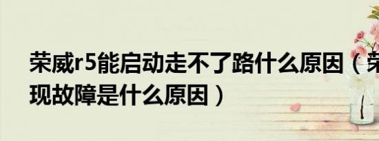 荣威r5能启动走不了路什么原因（荣威r5出现故障是什么原因）
