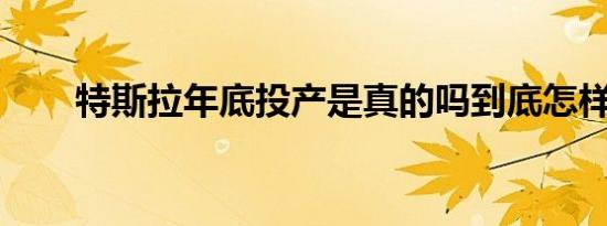 特斯拉年底投产是真的吗到底怎样的