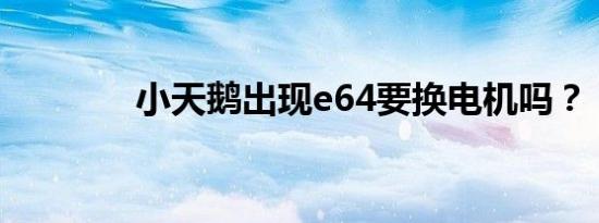 小天鹅出现e64要换电机吗？