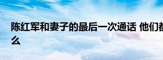 陈红军和妻子的最后一次通话 他们都说了什么