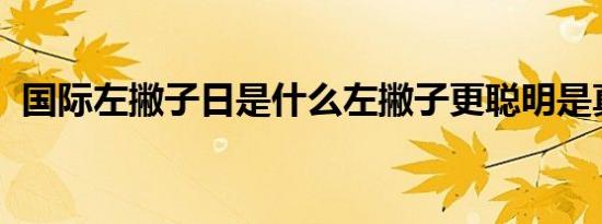 国际左撇子日是什么左撇子更聪明是真的吗