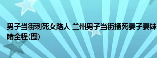 男子当街刺死女路人 兰州男子当街捅死妻子妻妹 4岁女孩目睹全程(图)