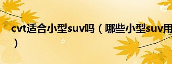 cvt适合小型suv吗（哪些小型suv用的是cvt）