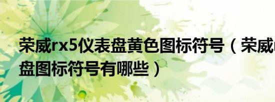 荣威rx5仪表盘黄色图标符号（荣威rx5仪表盘图标符号有哪些）
