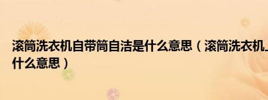 滚筒洗衣机自带筒自洁是什么意思（滚筒洗衣机上面筒自洁什么意思）