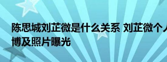 陈思城刘芷微是什么关系 刘芷微个人资料微博及照片曝光