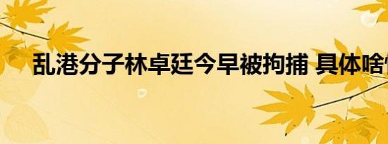 乱港分子林卓廷今早被拘捕 具体啥情况