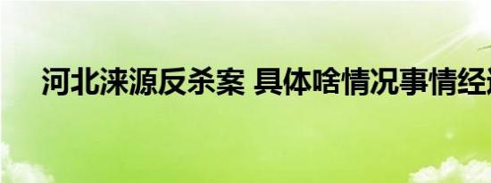 河北涞源反杀案 具体啥情况事情经过是