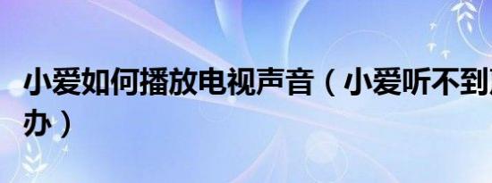 小爱如何播放电视声音（小爱听不到声音怎么办）