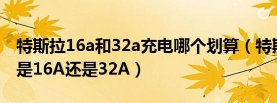 特斯拉16a和32a充电哪个划算（特斯拉充电是16A还是32A）