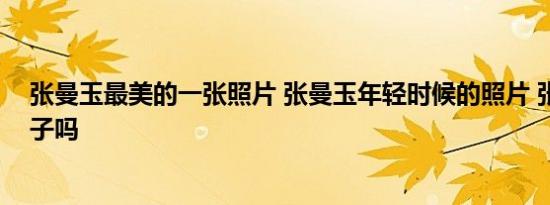 张曼玉最美的一张照片 张曼玉年轻时候的照片 张曼玉有儿子吗
