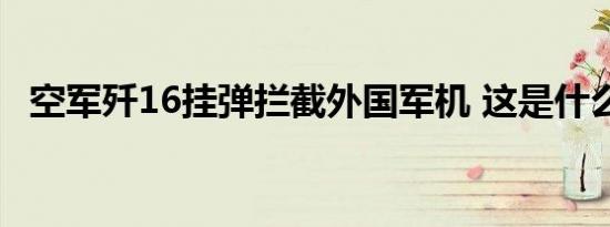 空军歼16挂弹拦截外国军机 这是什么场面