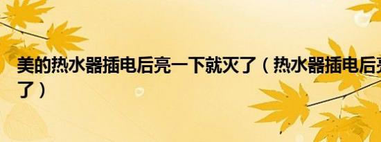 美的热水器插电后亮一下就灭了（热水器插电后亮一下就灭了）