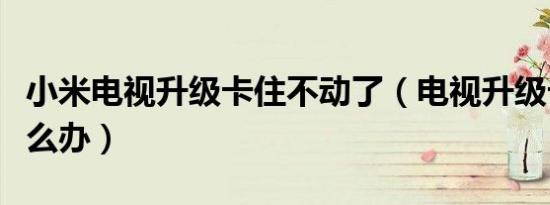 小米电视升级卡住不动了（电视升级卡住了怎么办）