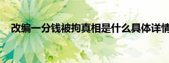 改编一分钱被拘真相是什么具体详情怎样