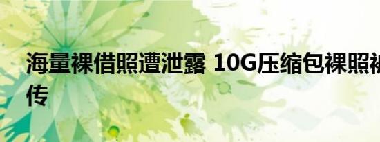 海量裸借照遭泄露 10G压缩包裸照被网上流传