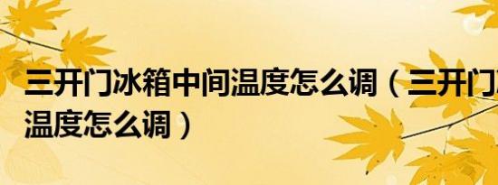 三开门冰箱中间温度怎么调（三开门冰箱中间温度怎么调）