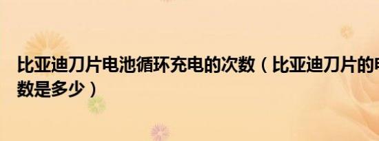 比亚迪刀片电池循环充电的次数（比亚迪刀片的电池循环次数是多少）
