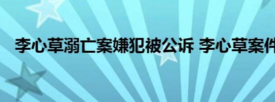 李心草溺亡案嫌犯被公诉 李心草案件回顾