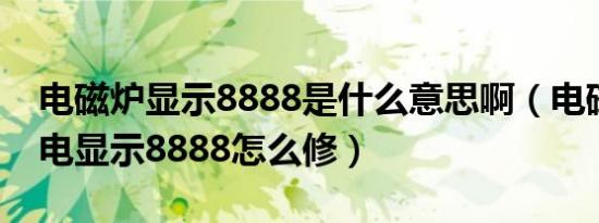 电磁炉显示8888是什么意思啊（电磁炉一插电显示8888怎么修）