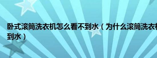 卧式滚筒洗衣机怎么看不到水（为什么滚筒洗衣机里面看不到水）