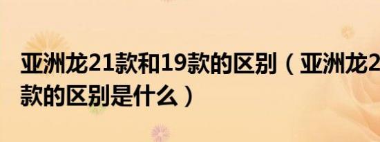 亚洲龙21款和19款的区别（亚洲龙21款和19款的区别是什么）