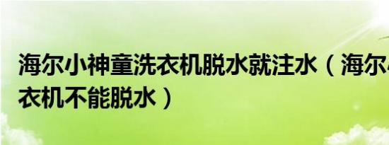 海尔小神童洗衣机脱水就注水（海尔小神童洗衣机不能脱水）