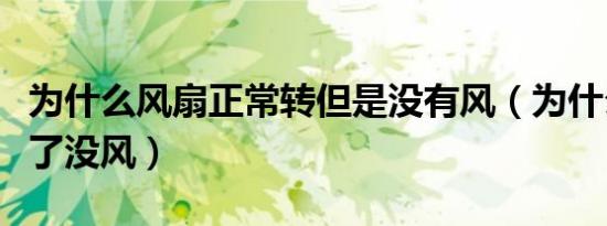 为什么风扇正常转但是没有风（为什么风扇转了没风）