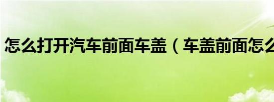 怎么打开汽车前面车盖（车盖前面怎么打开）