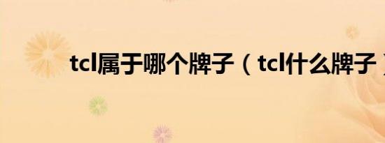tcl属于哪个牌子（tcl什么牌子）