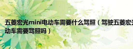五菱宏光mini电动车需要什么驾照（驾驶五菱宏光mini版电动车需要驾照吗）