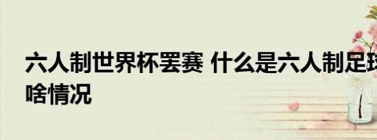 六人制世界杯罢赛 什么是六人制足球罢赛是啥情况