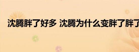 沈腾胖了好多 沈腾为什么变胖了胖了多少