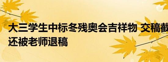 大三学生中标冬残奥会吉祥物 交稿截止前3天还被老师退稿
