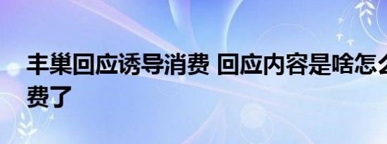 丰巢回应诱导消费 回应内容是啥怎么诱导消费了