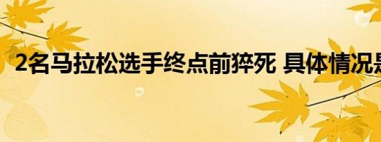 2名马拉松选手终点前猝死 具体情况是什么