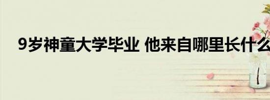 9岁神童大学毕业 他来自哪里长什么样子